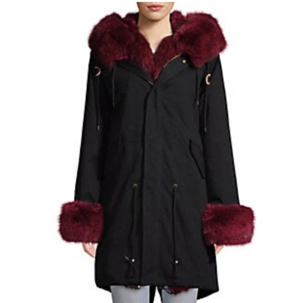 Peri Luxe Dyed Rabbit and Fox Fur Parka in XL